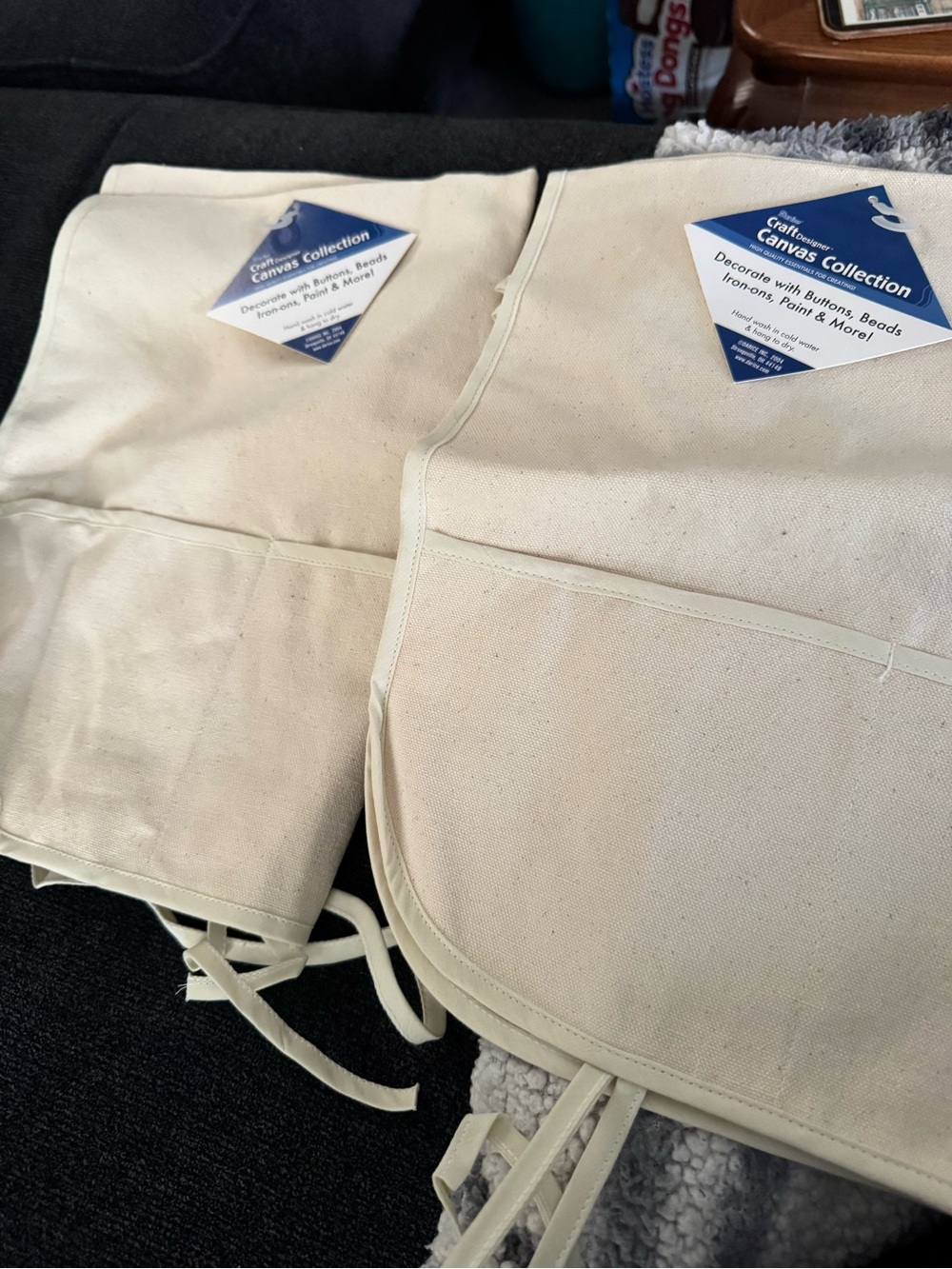 Canvas Craft Apron Pair in Natural